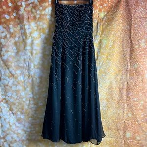 Tiffany Designs strapless mid-calf formal dress